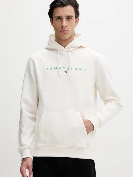 Obrázek produktu Tommy Jeans mikina s kapucí pánská s bavlnou béžová