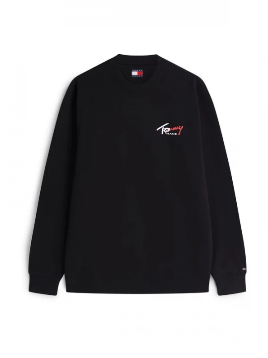 Obrázek produktu Tommy Jeans Mikina 'Signature Logo Sueded' červená / černá / bílá