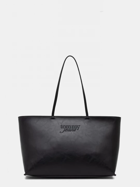 Obrázek produktu Tommy Jeans nákupní taška dámská z imitace kůže černá