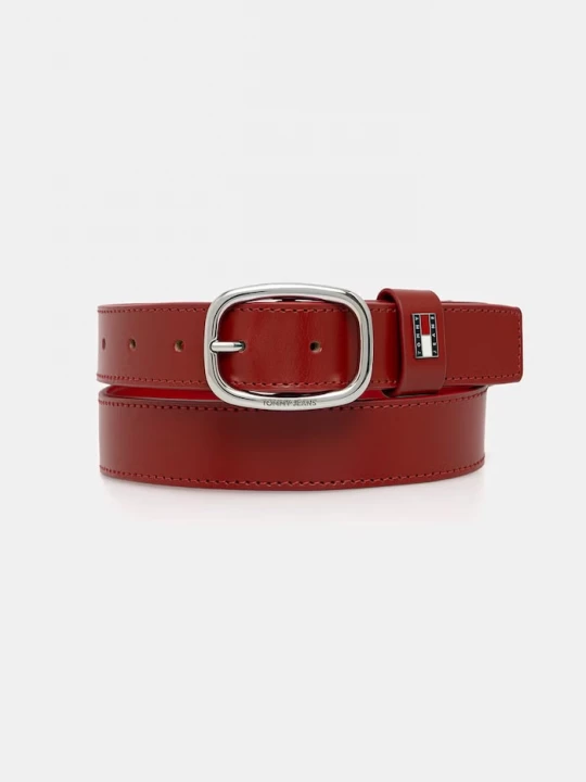 Obrázek produktu Tommy Jeans pásek dámský kožený červená