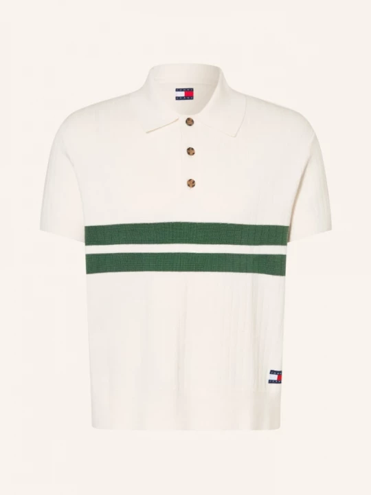 Obrázek produktu Tommy Jeans Pletené Polo Tričko krémová / zelená