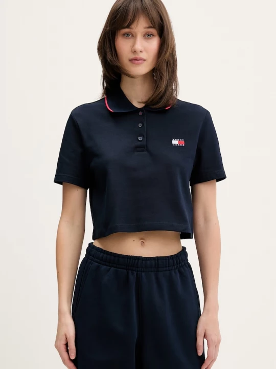 Obrázek produktu Tommy Jeans polo dámské bavlněné elastanem námořnická modř