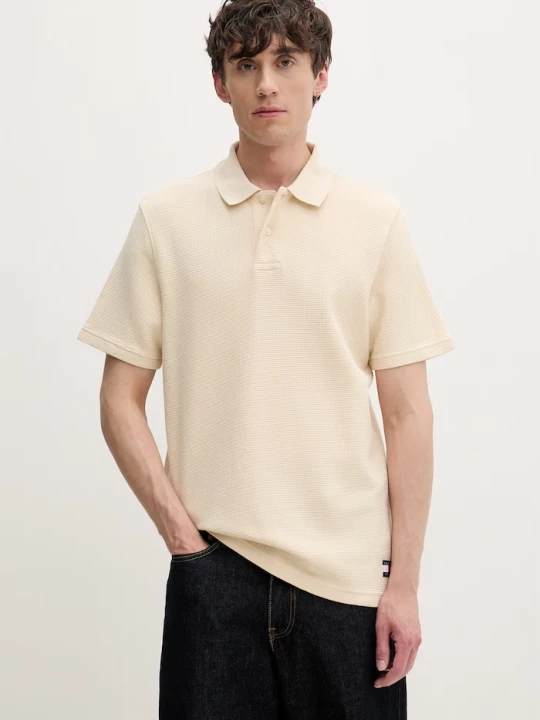 Obrázek produktu Tommy Jeans polo pánské bavlněné béžová