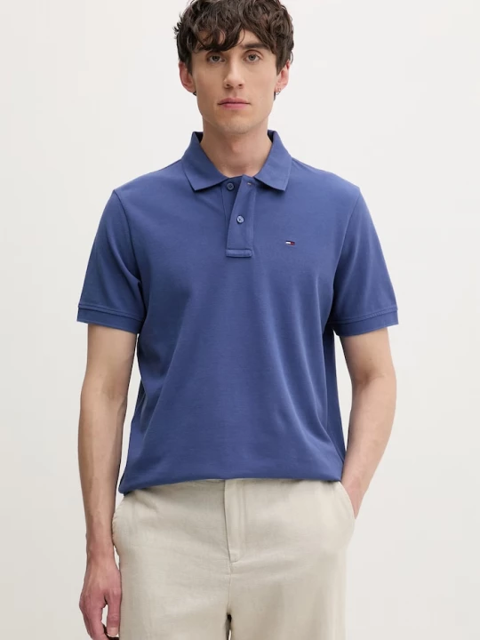 Obrázek produktu Tommy Jeans polo pánské bavlněné modrá