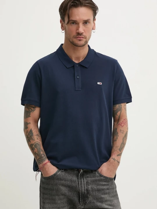 Obrázek produktu Tommy Jeans polo pánské bavlněné námořnická modř