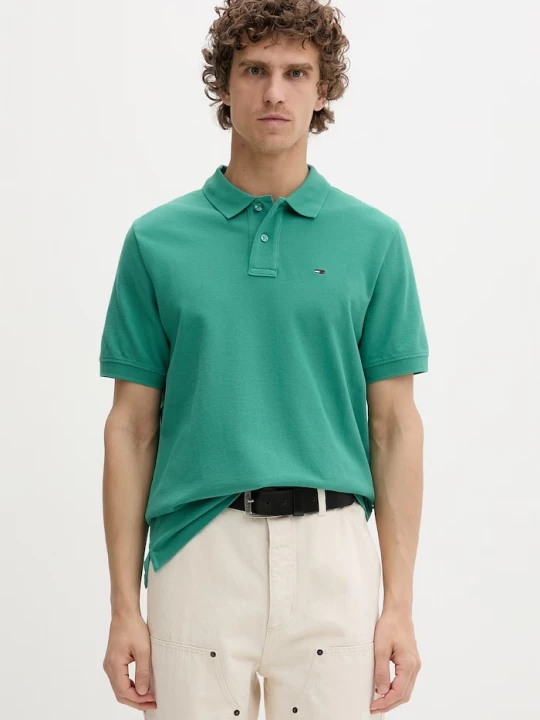 Obrázek produktu Tommy Jeans polo pánské bavlněné zelená