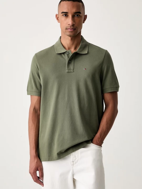 Obrázek produktu Tommy Jeans polo pánské bavlněné zelená
