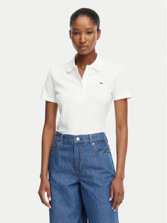 Obrázek produktu Tommy Jeans Polokošile DW0DW22820 Krémová Regular Fit