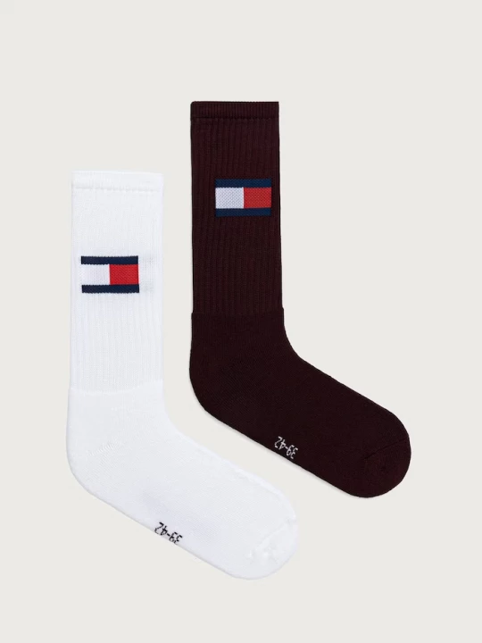 Obrázek produktu Tommy Jeans ponožky s bavlnou 2-pack burgundské