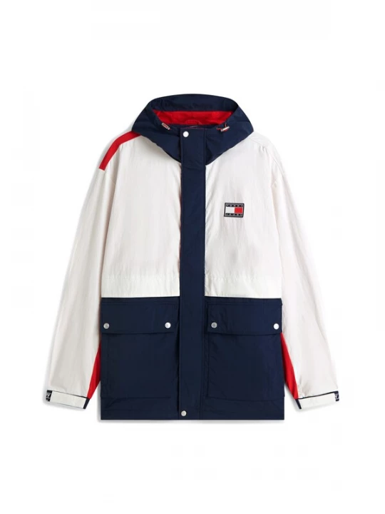 Obrázek produktu Tommy Jeans Přechodná bunda 'Logo Regatta Relaxed Ripstop' námořnická modř / jasně červená / bílá