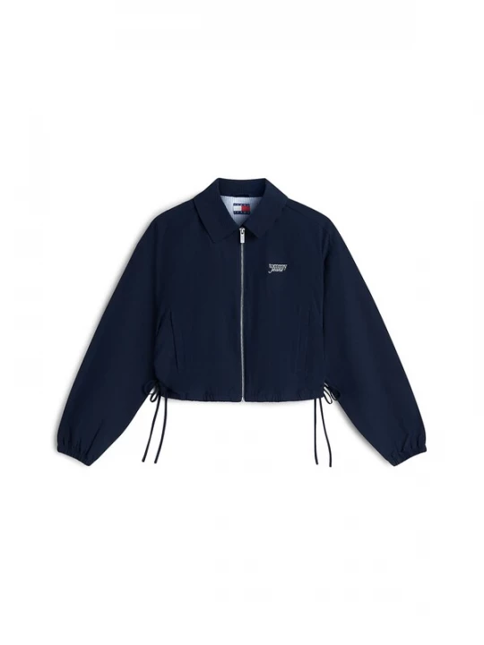 Obrázek produktu Tommy Jeans Přechodná bunda 'Seersucker Drawstring Hem Relaxed Coach' tmavě modrá
