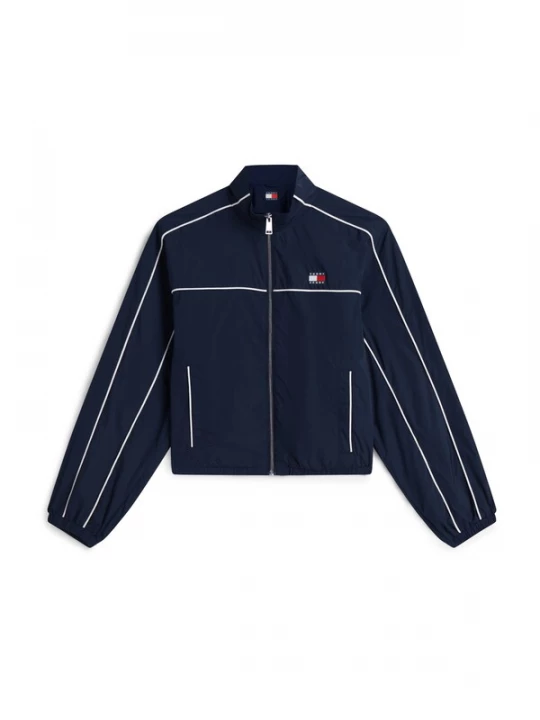 Obrázek produktu Tommy Jeans Přechodná bunda 'Tommy Badge Contrast Piping' námořnická modř / červená třešeň / bílá