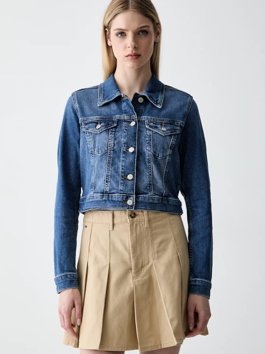 Obrázek produktu Tommy Jeans přechodová bunda dámská džínová modrá