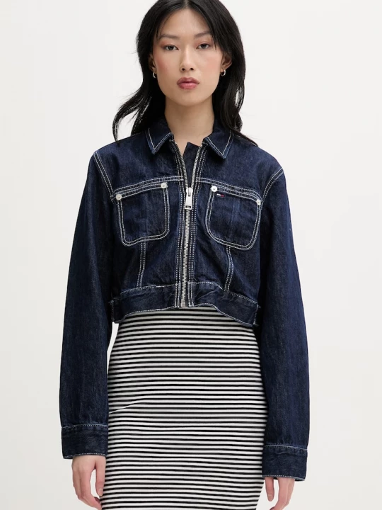 Obrázek produktu Tommy Jeans přechodová bunda dámská džínová námořnická modř