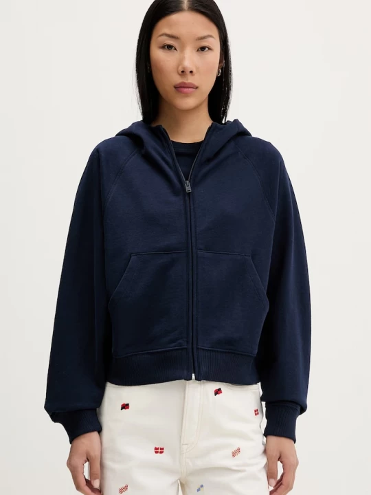 Obrázek produktu Tommy Jeans rozepínací mikina dámská bavlněná námořnická modř