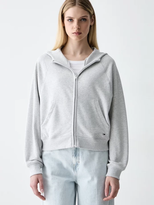 Obrázek produktu Tommy Jeans rozepínací mikina dámská bavlněná šedá