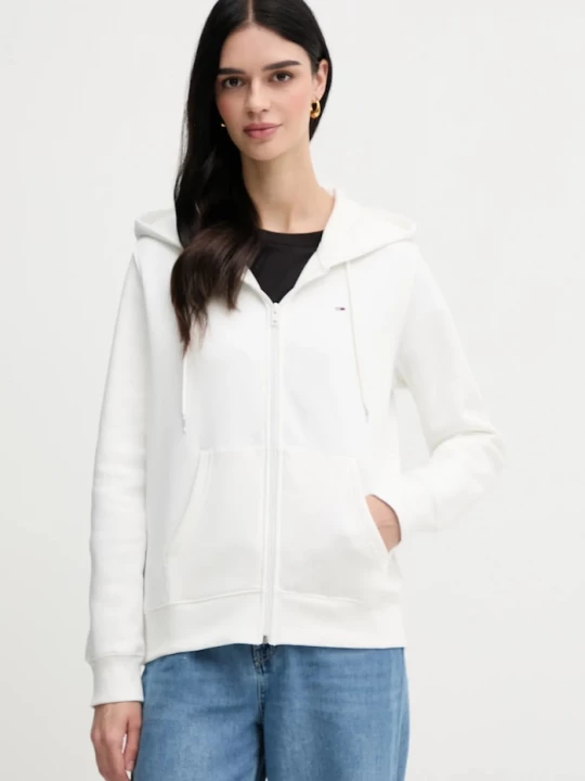 Obrázek produktu Tommy Jeans rozepínací mikina dámská s bavlnou bílá