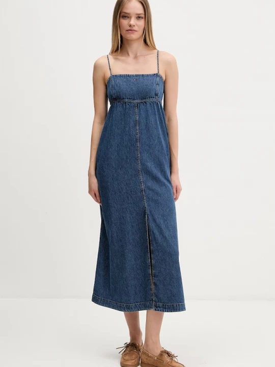 Obrázek produktu Tommy Jeans rozšířené šaty džínové modrá