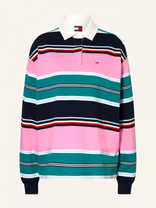Obrázek produktu Tommy Jeans Rugbyové Tričko růžová / zelená / tmavě modrá