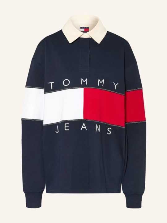 Obrázek produktu Tommy Jeans Rugbyové Tričko tmavě modrá / červená / bílá