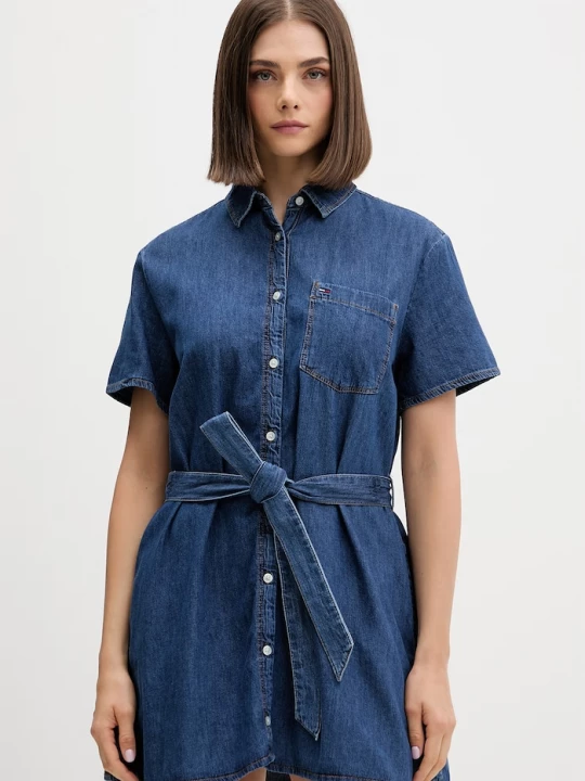 Obrázek produktu Tommy Jeans šaty bavlněné modrá