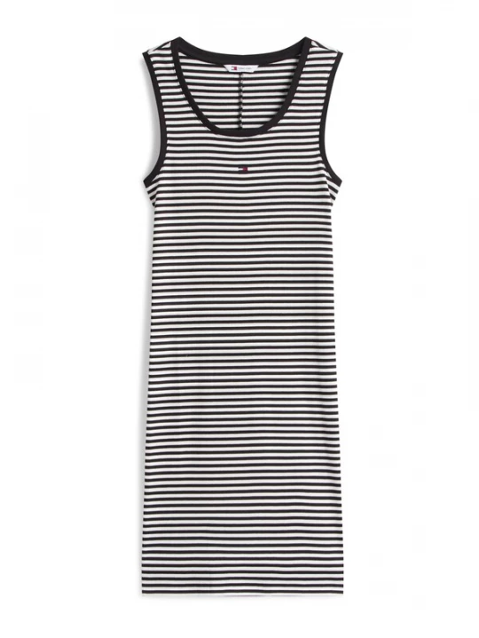 Obrázek produktu Tommy Jeans Šaty 'ESSENTIAL' černá / bílá