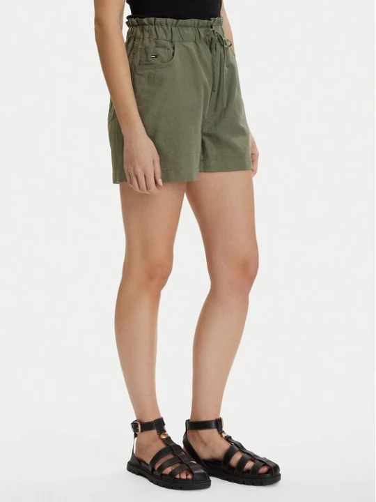 Obrázek produktu Tommy Jeans Šortky z materiálu DW0DW22227 Tmavě zelená Regular Fit