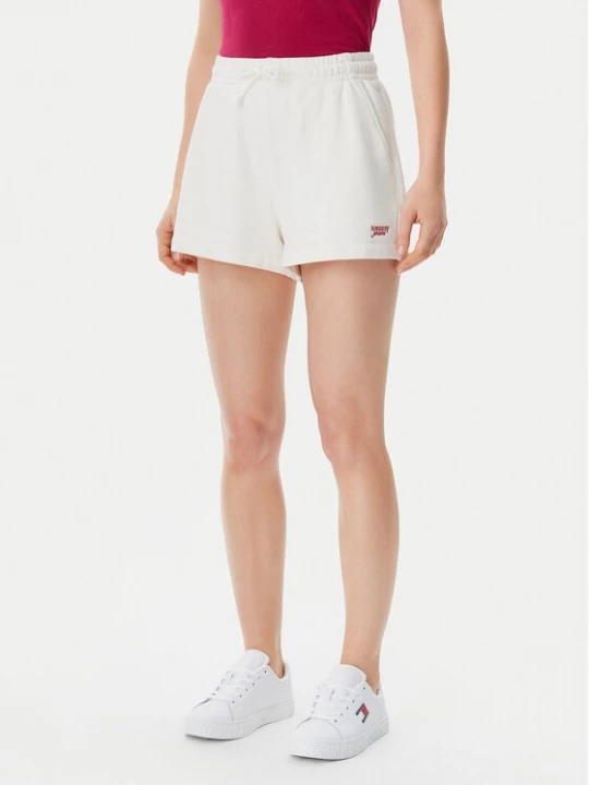 Obrázek produktu Tommy Jeans Sportovní kraťasy Script DW0DW20353 Écru Regular Fit Krémová