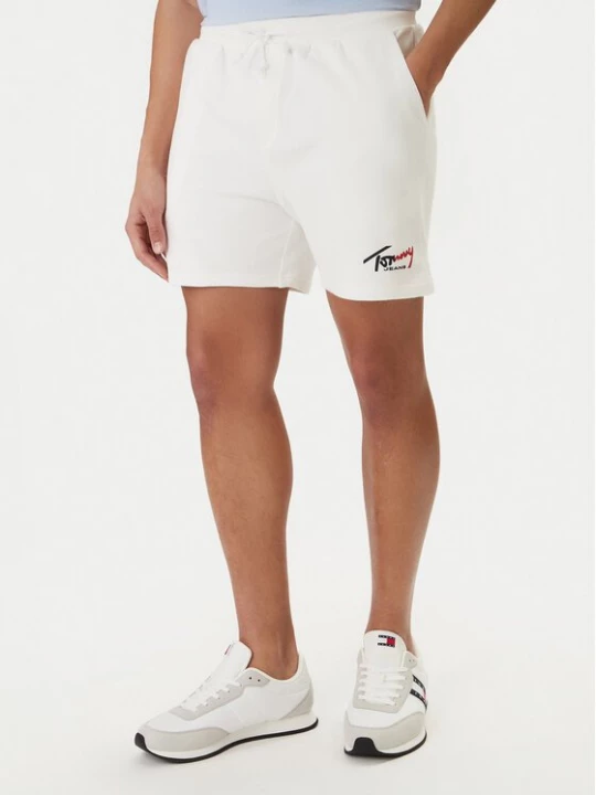 Obrázek produktu Tommy Jeans Sportovní kraťasy Signature DM0DM23017 Bílá Regular Fit