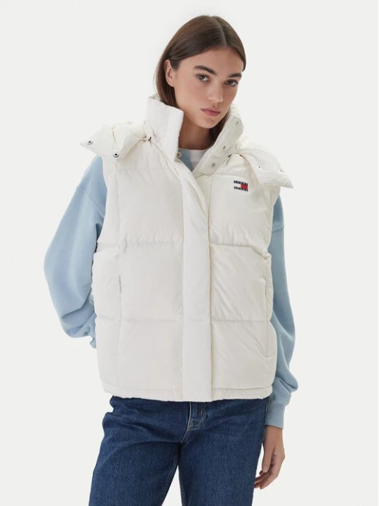 Obrázek produktu Tommy Jeans Sportovní vesta Tjw Alaska Grid Down Vest DW0DW21627 Écru Regular Fit Krémová