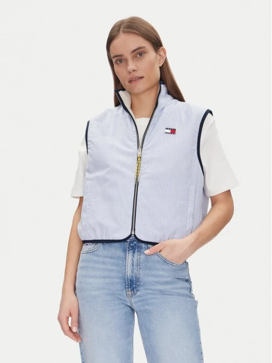 Obrázek produktu Tommy Jeans Sportovní vesta Tjw Reversible Teddy Vest DW0DW20233 Světle modrá Regular Fit