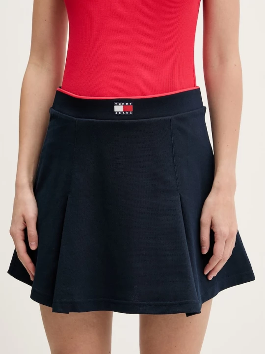 Obrázek produktu Tommy Jeans sukně s bavlnou námořnická modř