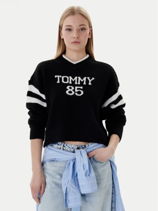Obrázek produktu Tommy Jeans Svetr 85 Varsity DW0DW22033 Černá Regular Fit