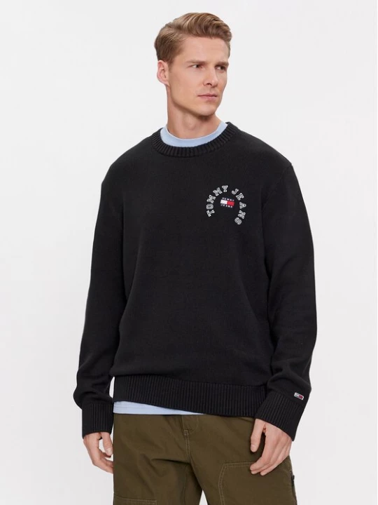 Obrázek produktu Tommy Jeans Svetr Arched Graphic DM0DM16784 Černá Relaxed Fit
