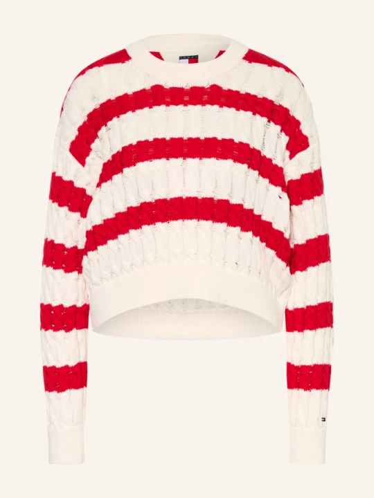 Obrázek produktu Tommy Jeans Svetr bílá / červená