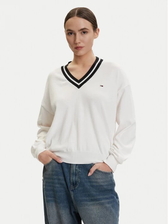 Obrázek produktu Tommy Jeans Svetr DW0DW22778 Bílá Regular Fit