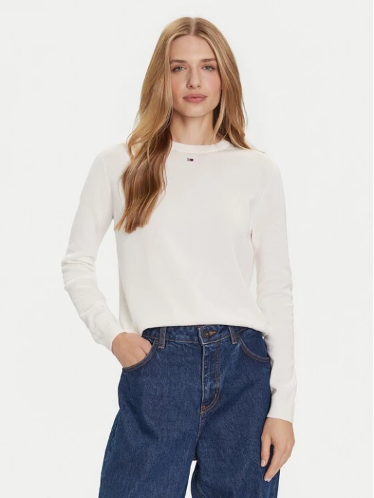 Obrázek produktu Tommy Jeans Svetr Essential DW0DW20159 Écru Regular Fit Krémová