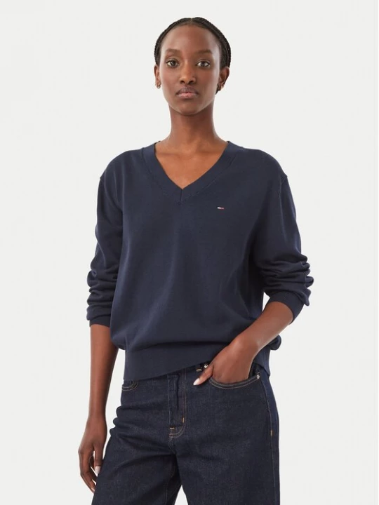 Obrázek produktu Tommy Jeans Svetr Essential DW0DW23362 Tmavomodrá Regular Fit