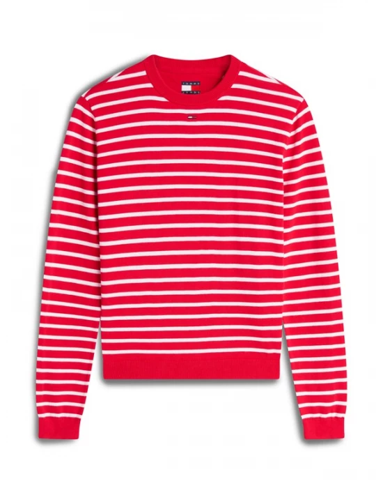 Obrázek produktu Tommy Jeans Svetr 'Flag Embroidery' červená / bílá