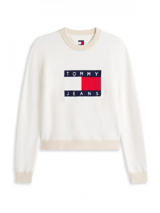 Obrázek produktu Tommy Jeans Svetr námořnická modř / brusinková / bílá / barva bílé vlny