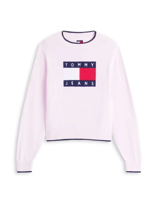 Obrázek produktu Tommy Jeans Svetr námořnická modř / pastelově růžová / červená / bílá