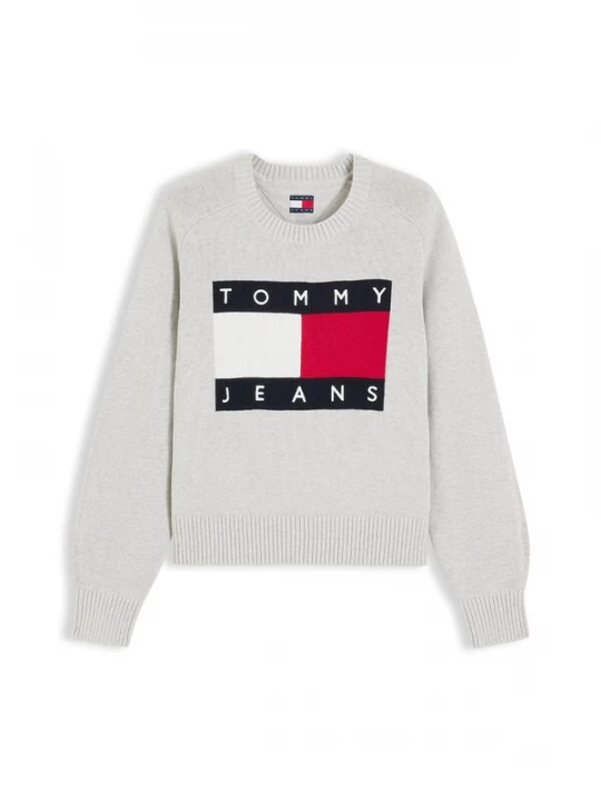 Obrázek produktu Tommy Jeans Svetr námořnická modř / světle šedá / červená / bílá