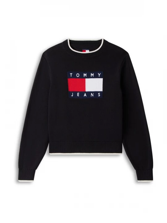 Obrázek produktu Tommy Jeans Svetr tmavě modrá / červená / černá / bílá