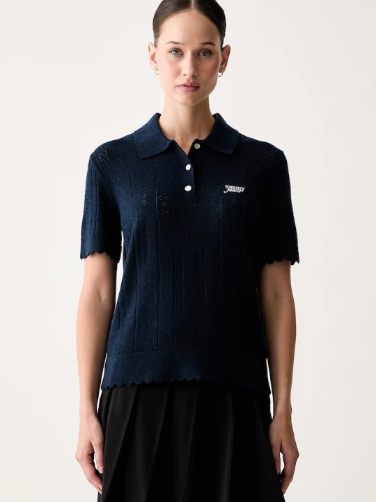 Obrázek produktu Tommy Jeans svetrové polo dámské s viskózou námořnická modř