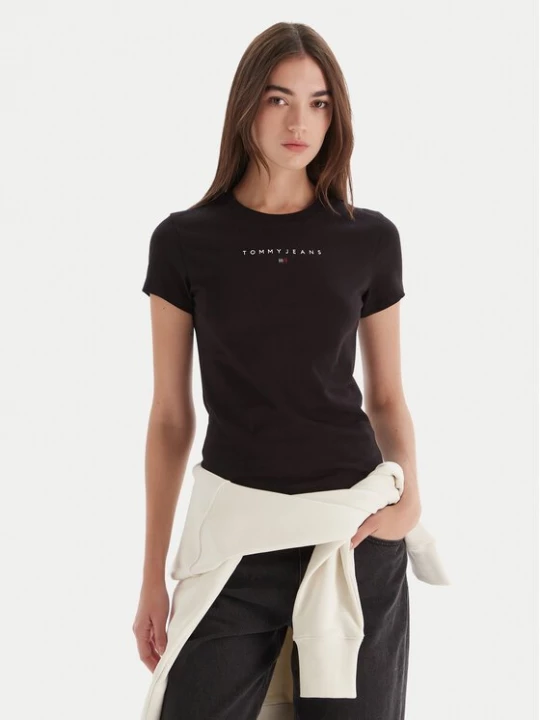 Obrázek produktu Tommy Jeans T-Shirt Bling Linear DW0DW21550 Černá Slim Fit