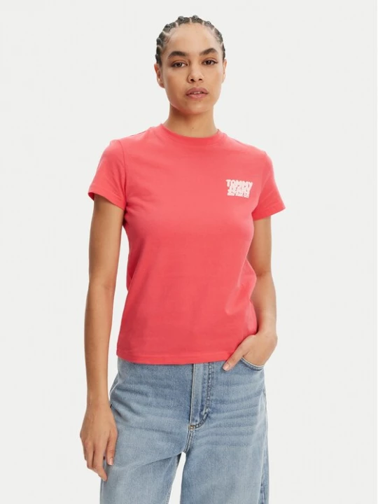 Obrázek produktu Tommy Jeans T-Shirt Bubble DW0DW21338 Růžová Regular Fit