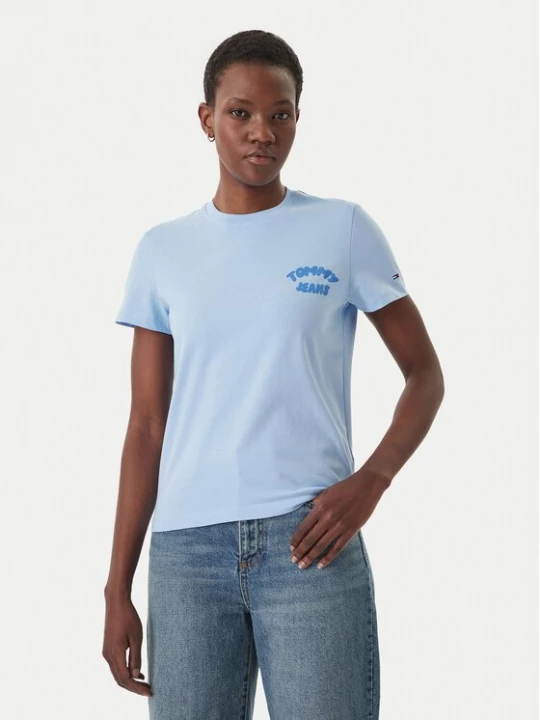 Obrázek produktu Tommy Jeans T-Shirt Bubble Logo DW0DW22310 Světle modrá Regular Fit