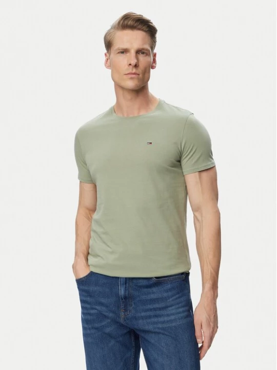 Obrázek produktu Tommy Jeans T-Shirt DM0DM04411 Khaki Slim Fit