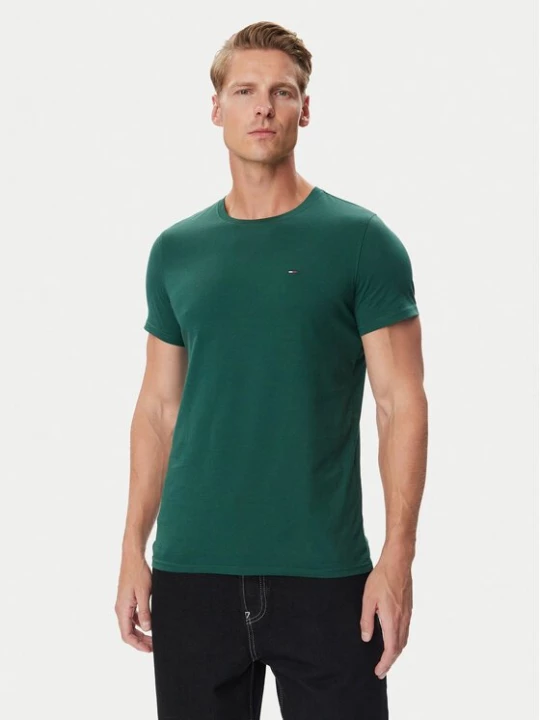 Obrázek produktu Tommy Jeans T-Shirt DM0DM04411 Tmavě zelená Slim Fit