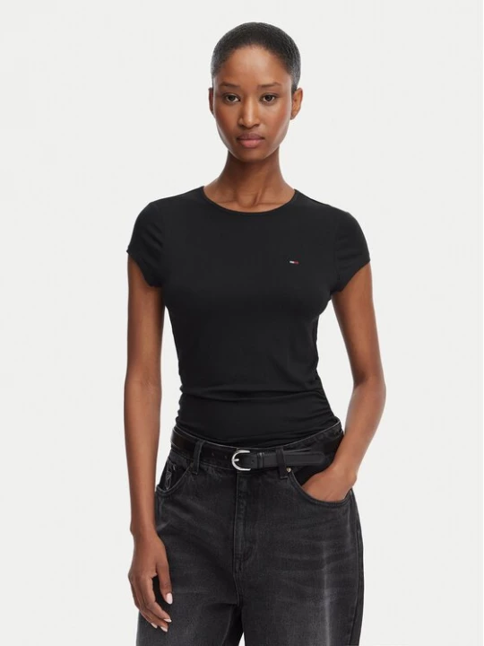 Obrázek produktu Tommy Jeans T-Shirt Draped DW0DW22802 Černá Slim Fit